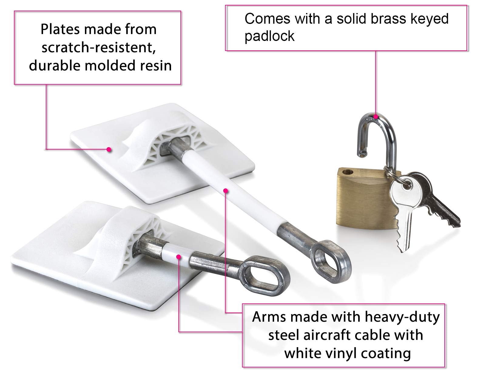 Guardianite fridge lock installation close-up highlighting strong 3M tape adhesion.