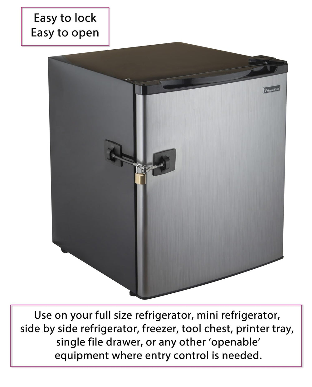 Guardianite fridge lock close-up reveals kid-proof design for kitchens