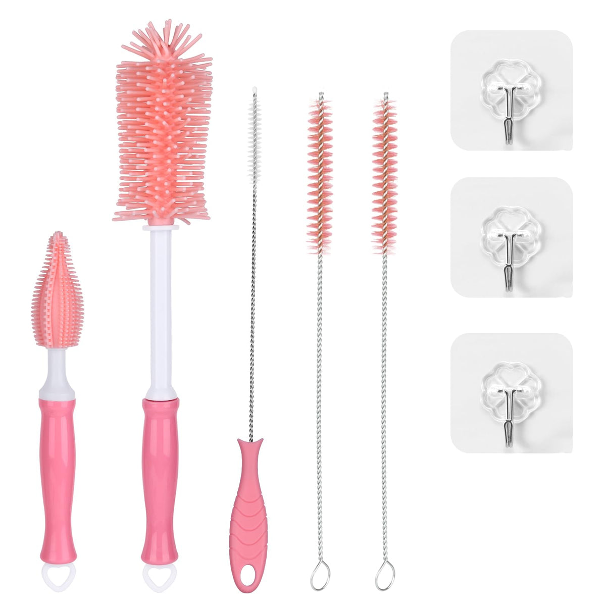 GUARDIX silicone bottle brush cleans baby bottles efficiently.