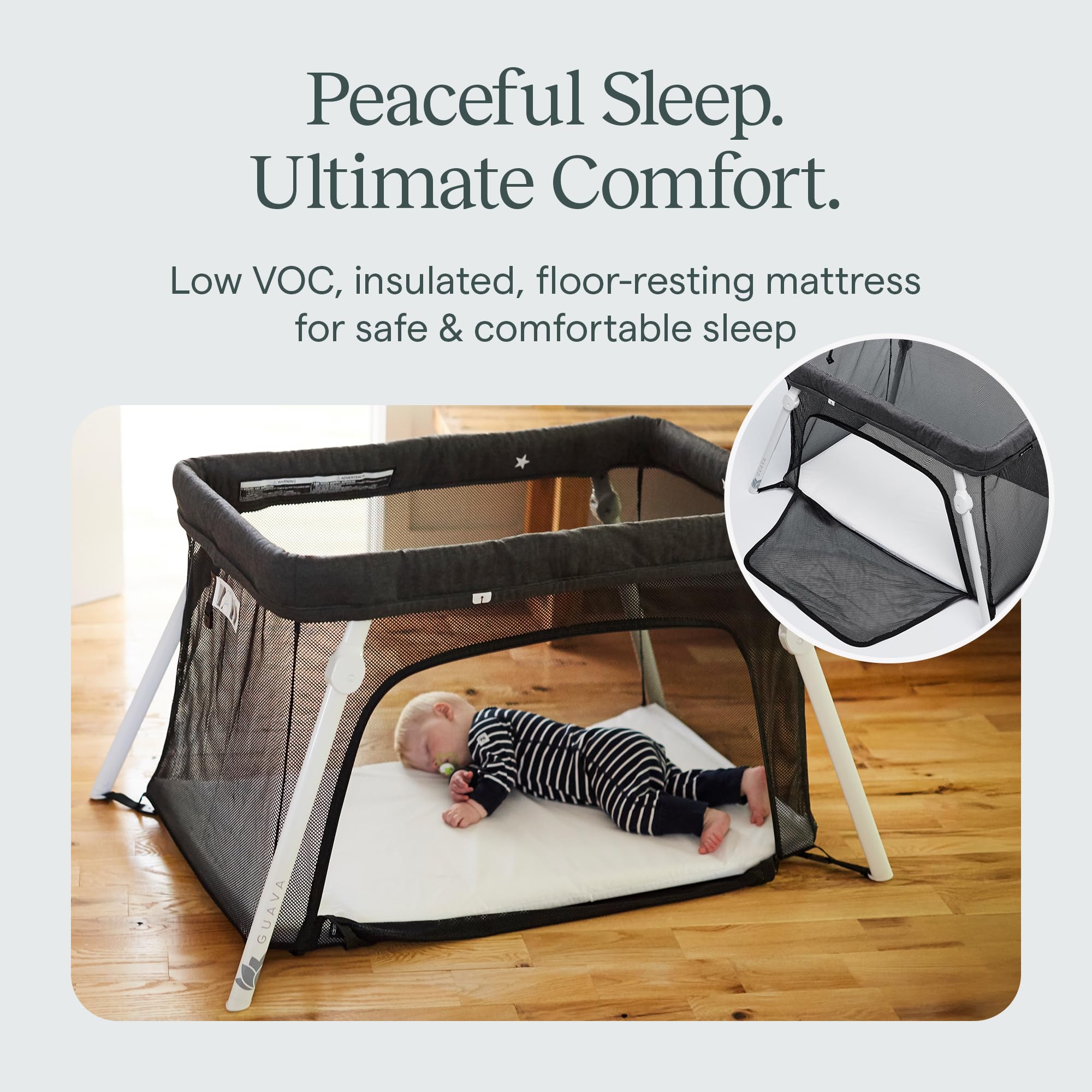 Guava Family travel crib aluminum frame demonstrates lightweight durability