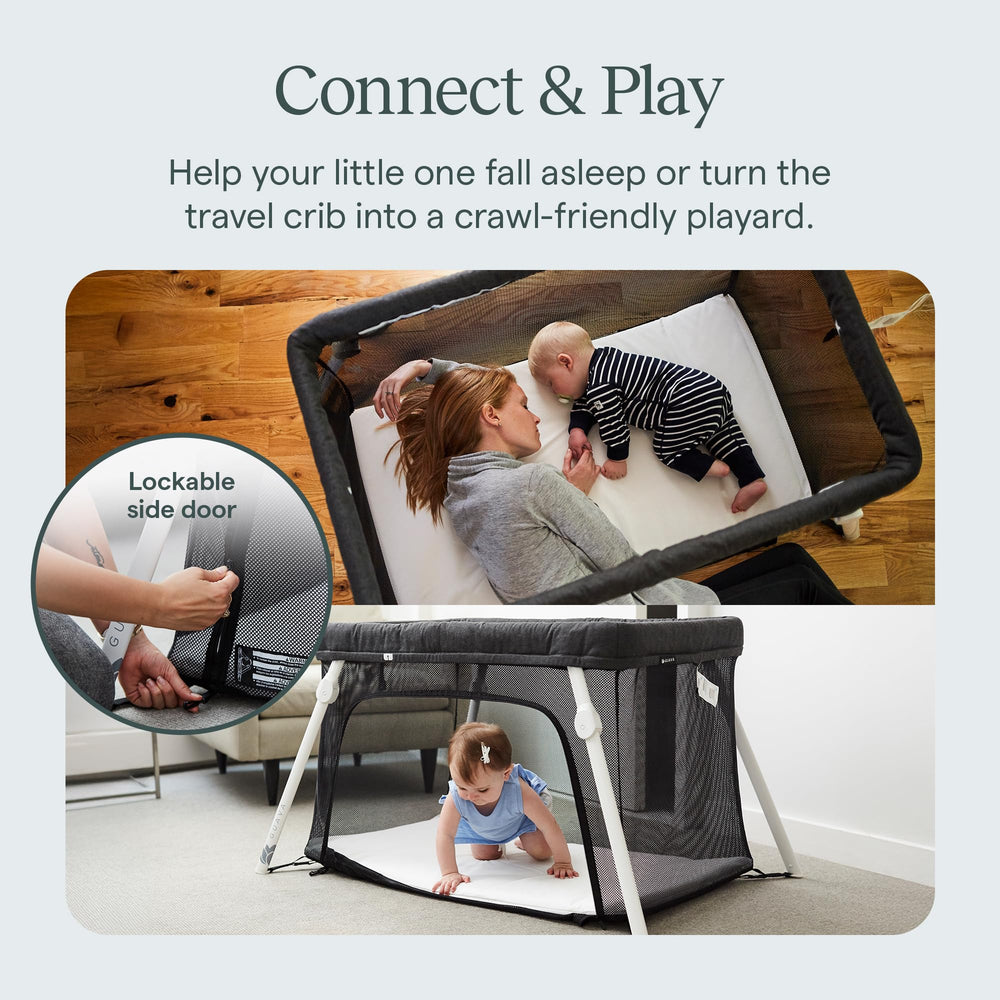 Guava Family travel crib full-height mesh for visibility and airflow