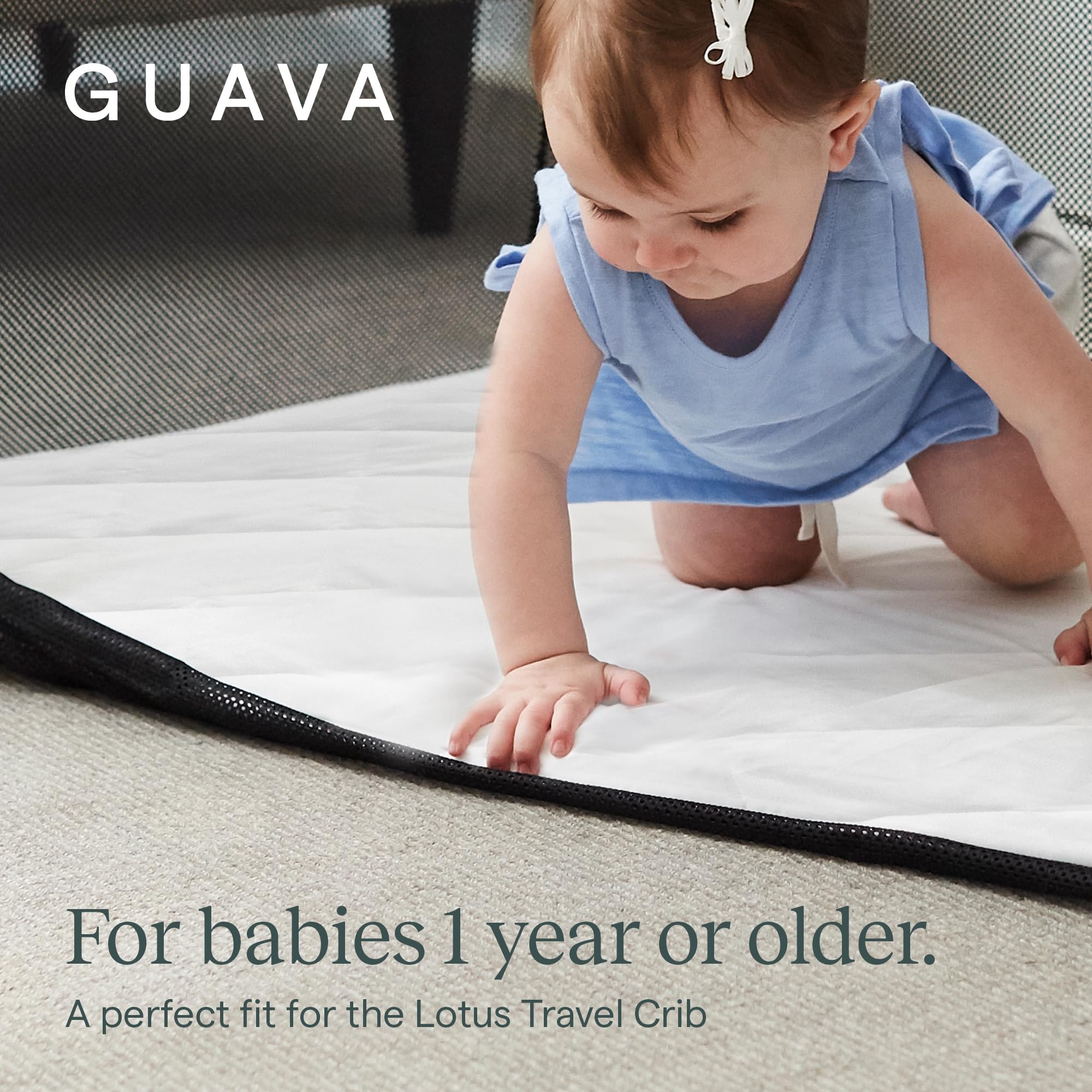 Guava Family travel crib sheet breathable-layer supports comfortable nights.