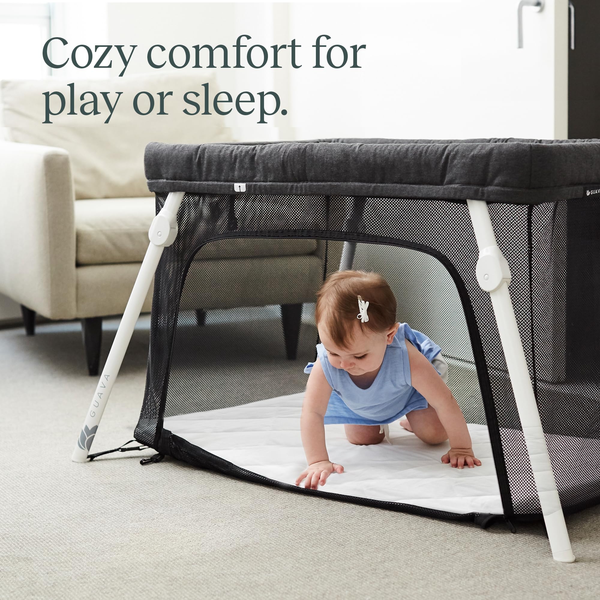 Guava Family travel crib sheet wash-dry-friendly for quick refresh after trips.