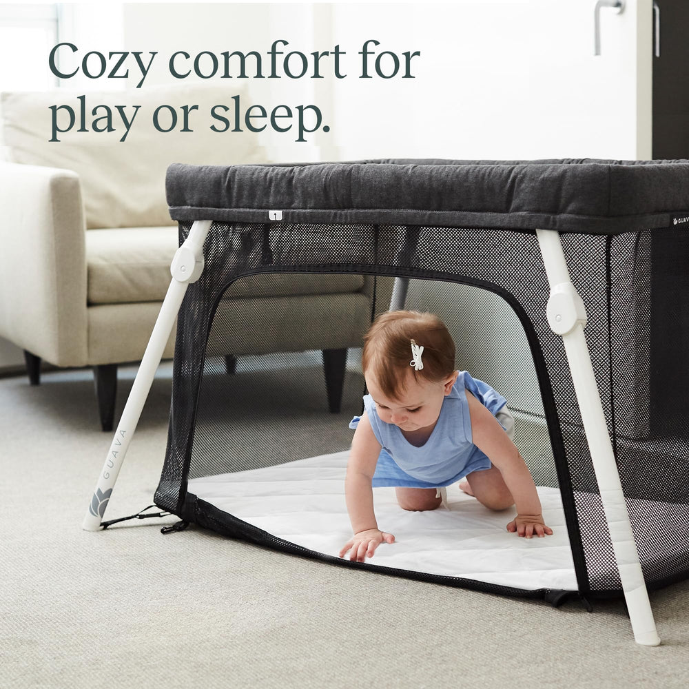 Guava Family travel crib sheet wash-dry-friendly for quick refresh after trips.