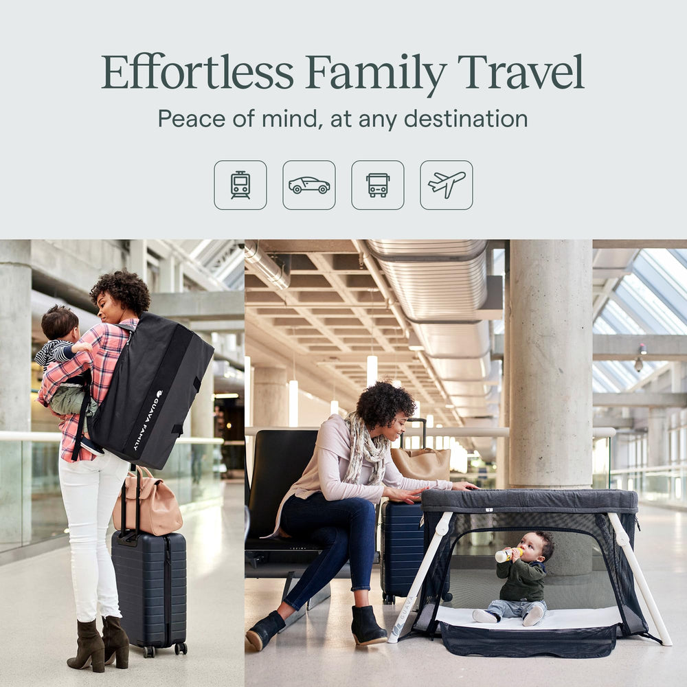 Guava Family travel crib side-door design aids nursing in new places