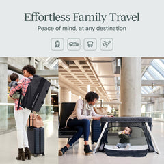 Guava Family travel crib side-door design aids nursing in new places