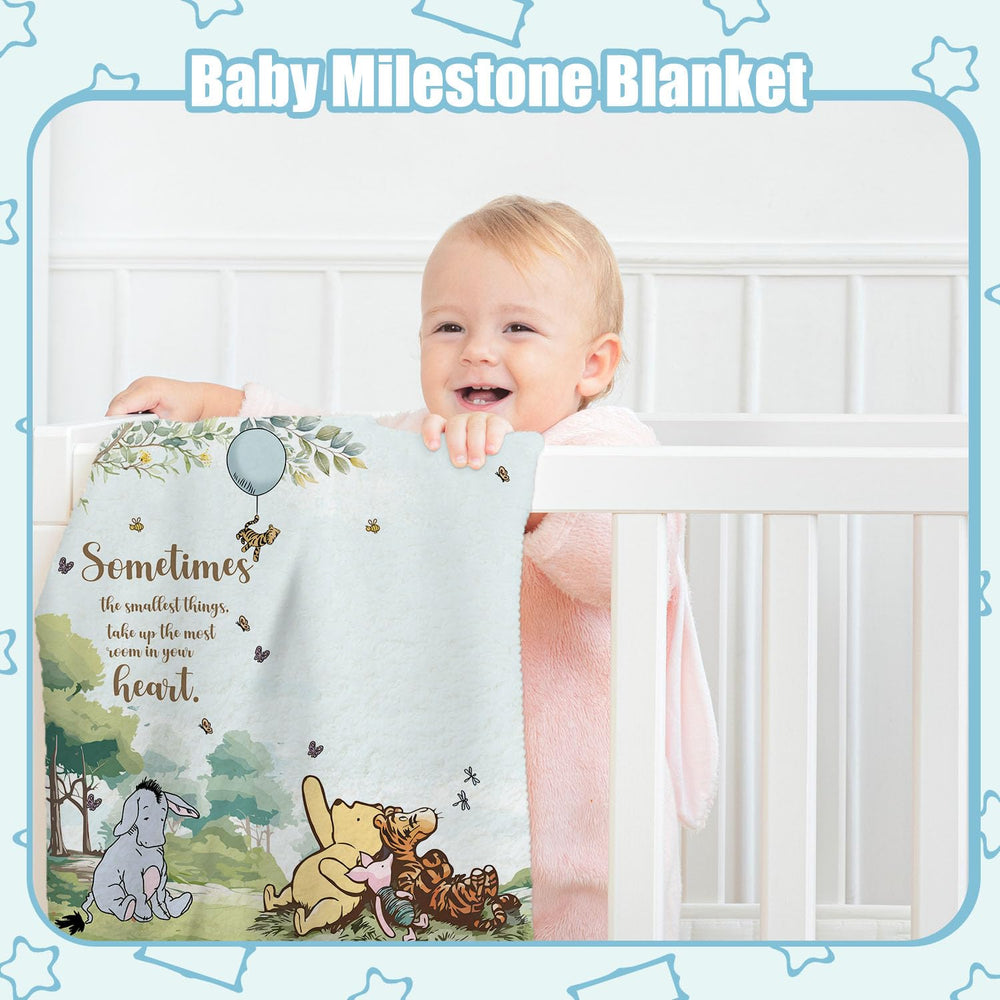 Guawubiang Winnie blanket in use during baby photos, ideal for monthly milestone shots