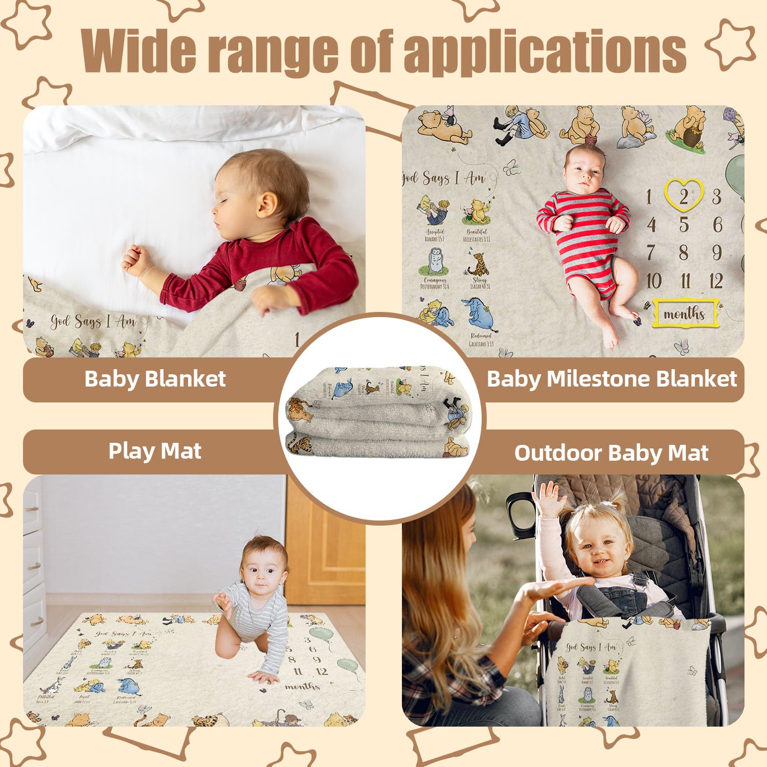 Guawubiang Winnie gift package set for baby milestones
