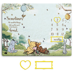 Guawubiang Winnie milestone blanket laid flat for adorable growth photos and keepsake memories