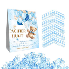 Guawubiang Winnie pacifier hunt sign blue side enhances baby shower decor theme