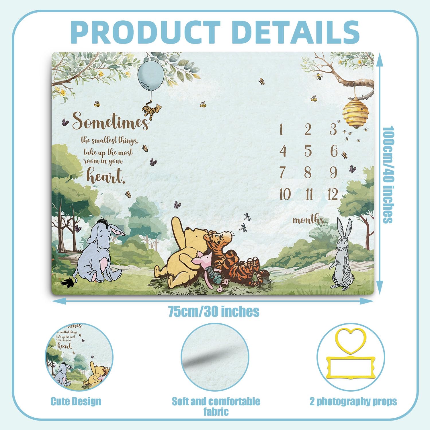 Guawubiang Winnie photo frames close-up showing cute quotes, perfect baby memory display