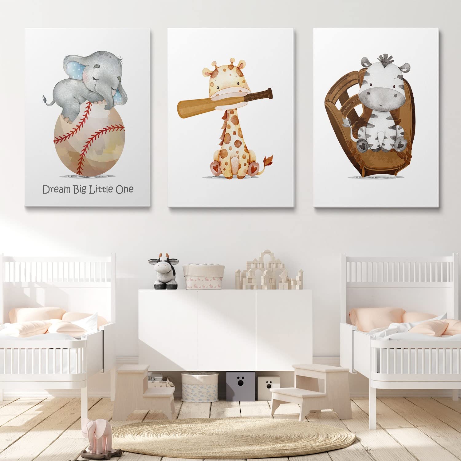 GUBIYU baseball wall art in living room display brightens common spaces.