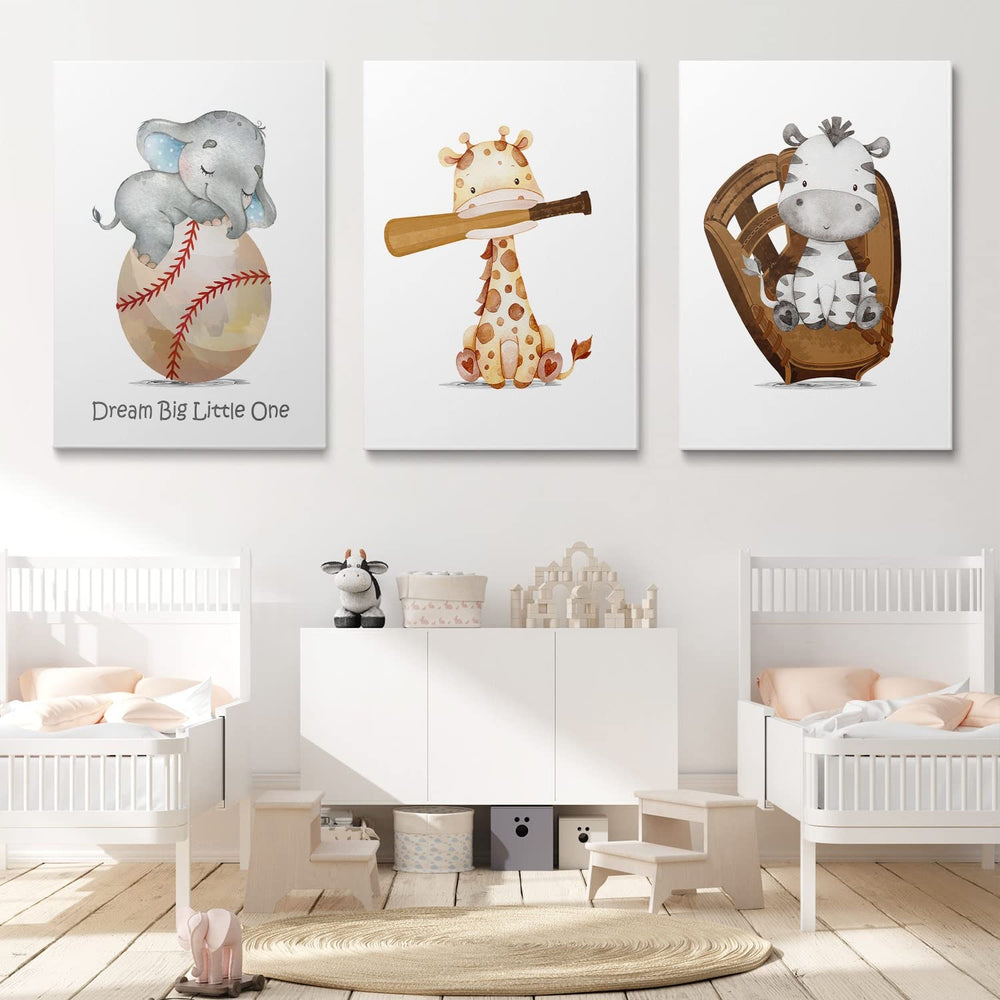 GUBIYU baseball wall art in living room display brightens common spaces.