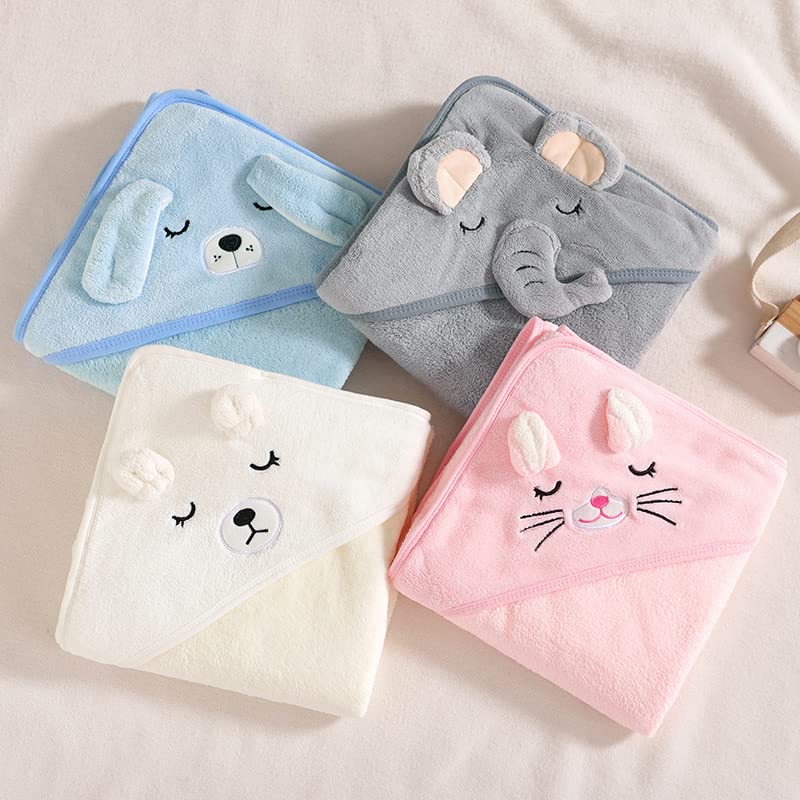 Gucilulu Hooded Baby Towel blue puppy hood detail showing adorable design