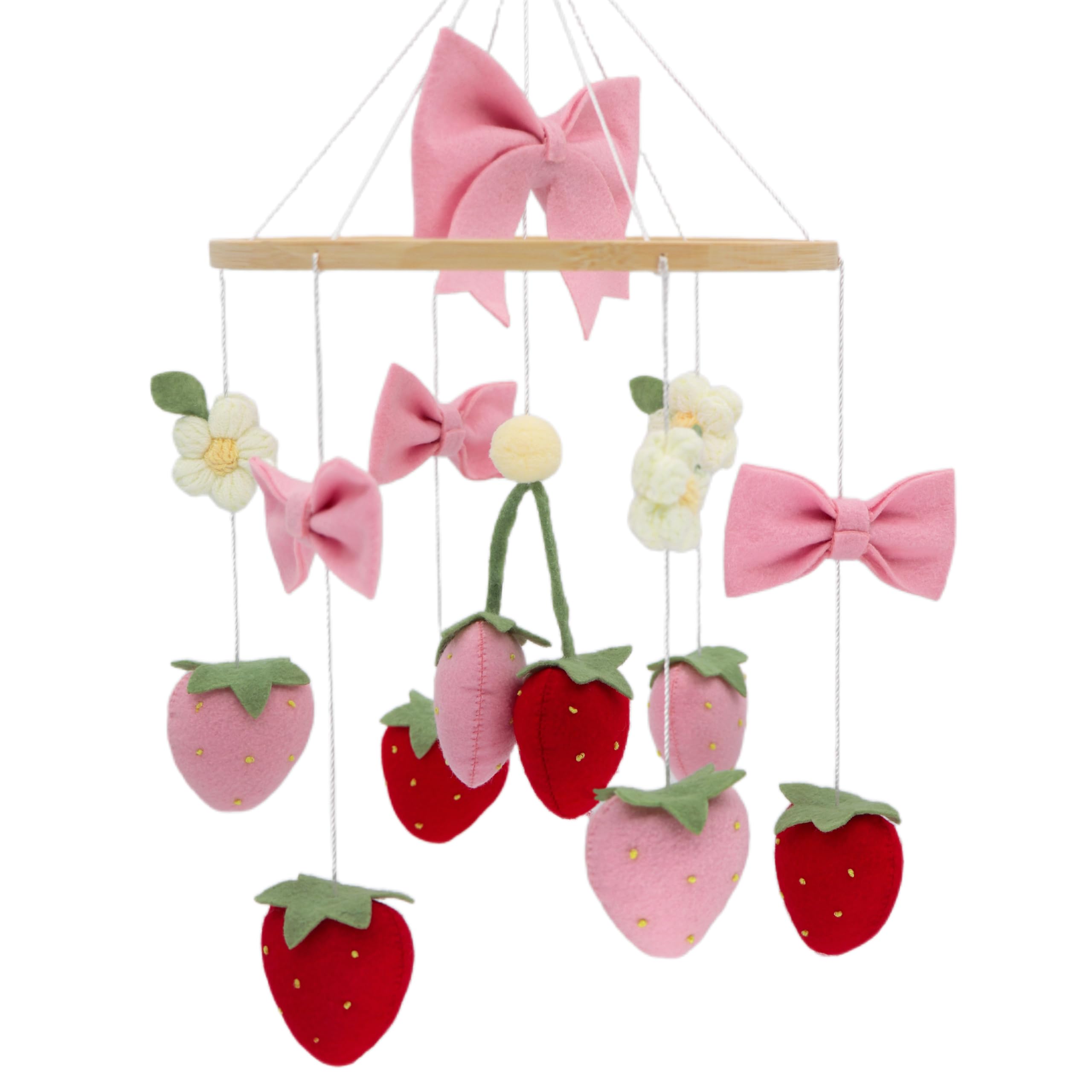 Gueiddi easy-install crib toy hangs on crib bar or ceiling.