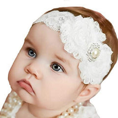 GUGELIVES Miugle headbands in white lace with bow for baptism-ready outfits.