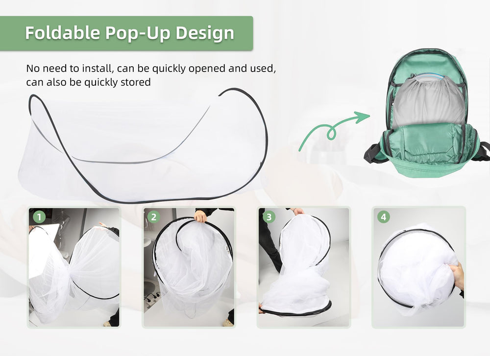 Gugxiom travel-friendly net folds small, ideal for camping and trips.