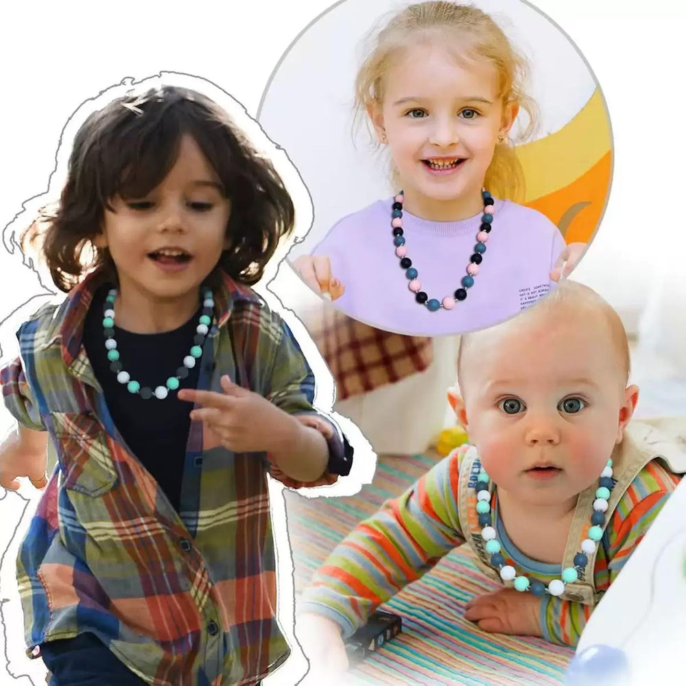 GUIGUZHJ chew necklace breakaway clasp demonstrates secure wear and quick release.