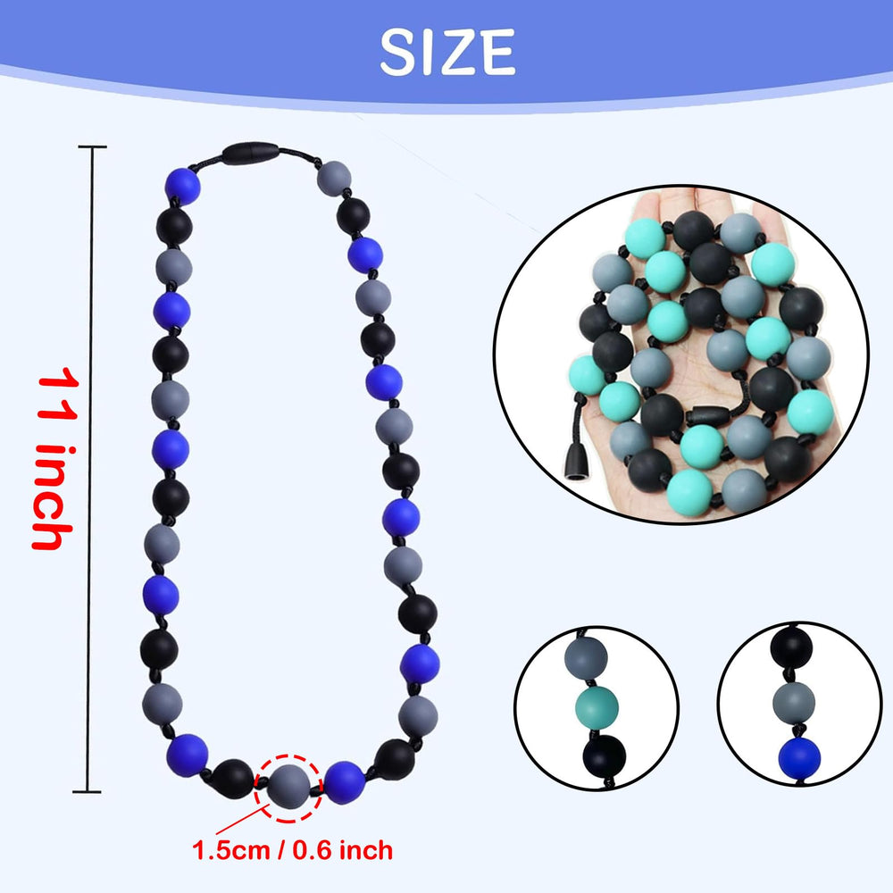 GUIGUZHJ chew necklace worn discreetly illustrates unobtrusive sensory support in public.