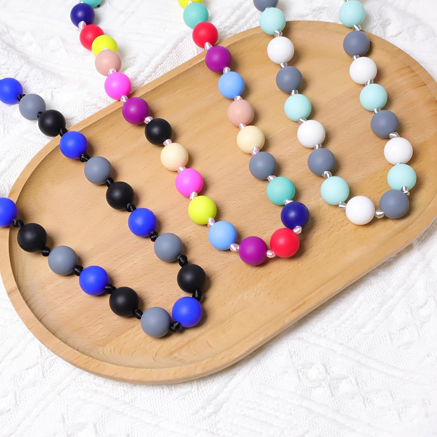 GUIGUZHJ chew necklace soft-surface silicone offers comfortable daily use.