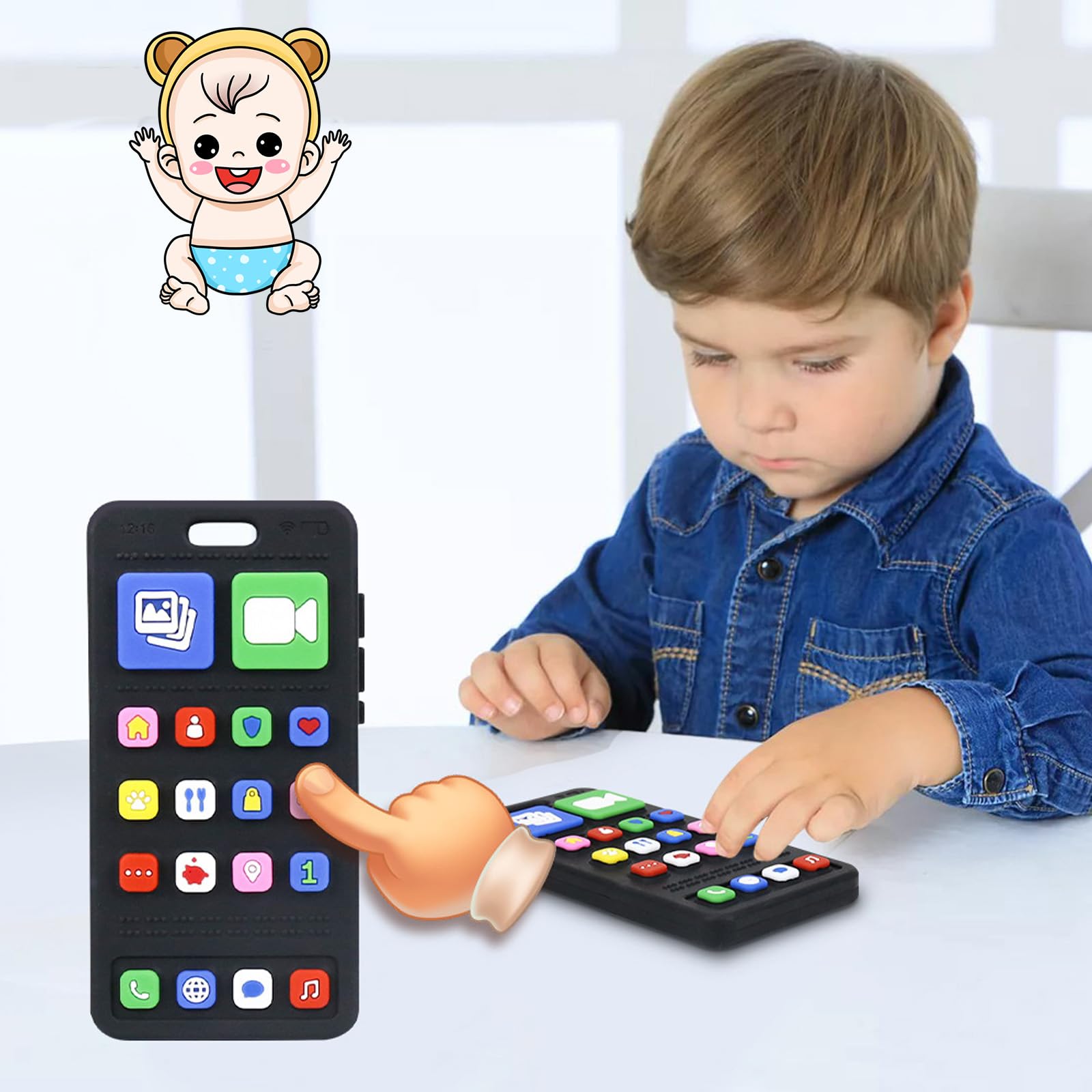 GUIGUZHJ colorful sensory teether promotes exploration and early color recognition.