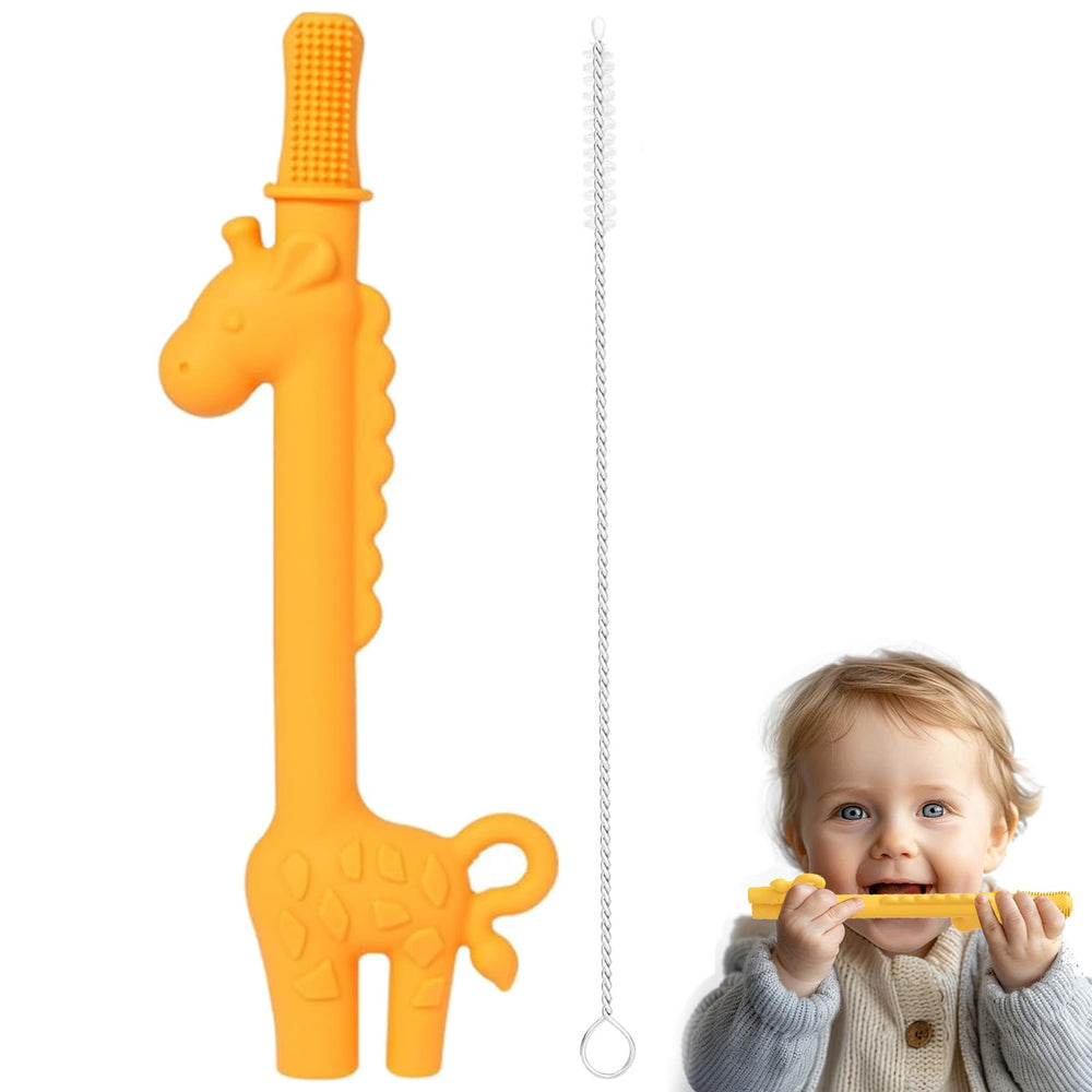 GUIGUZHJ hollow-tube-teether-giraffe soothing teething gums with soft textures.
