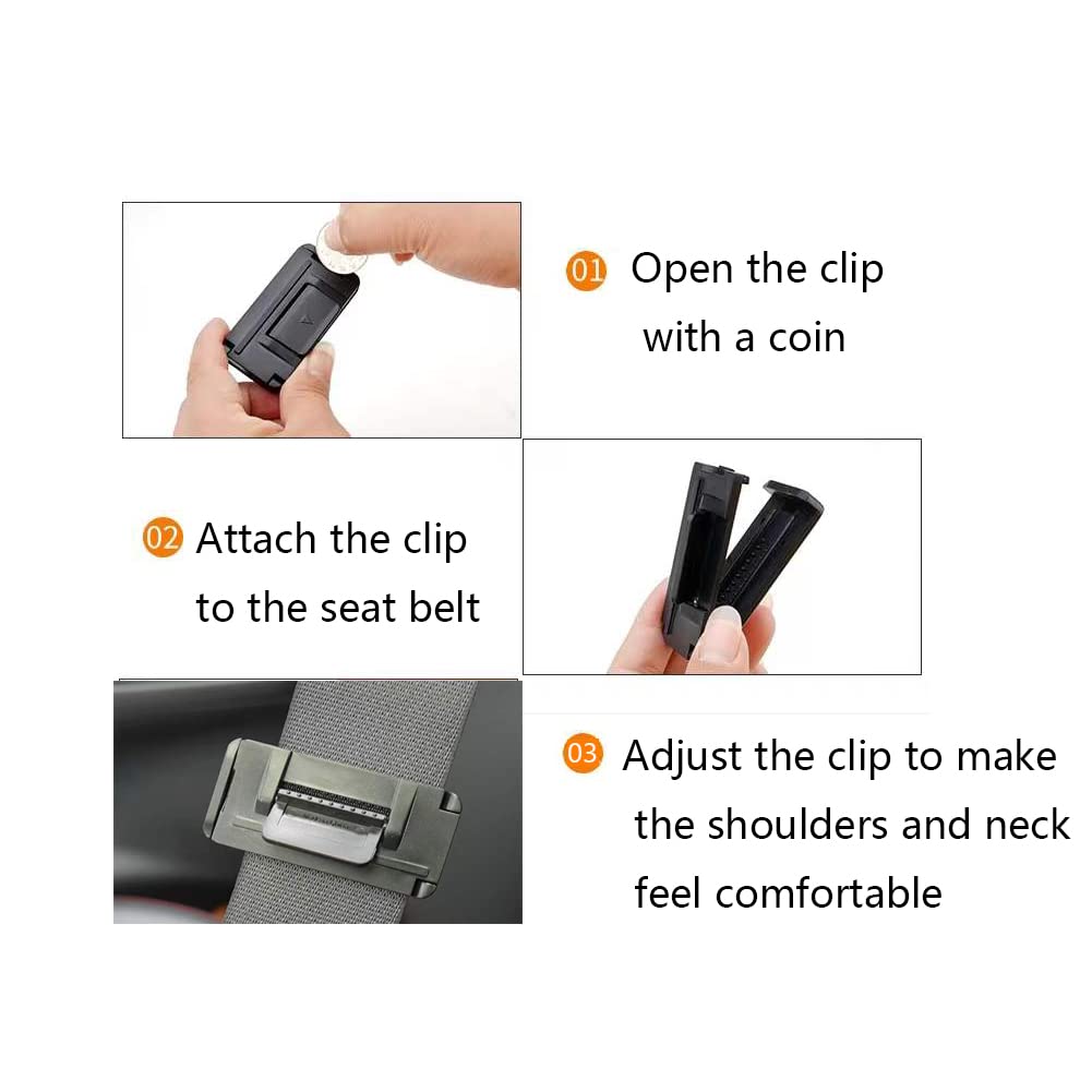 GUIILAN American Flag Seat Belt Adjuster installed in car showing easy adjustment and reduced shoulder pressure.