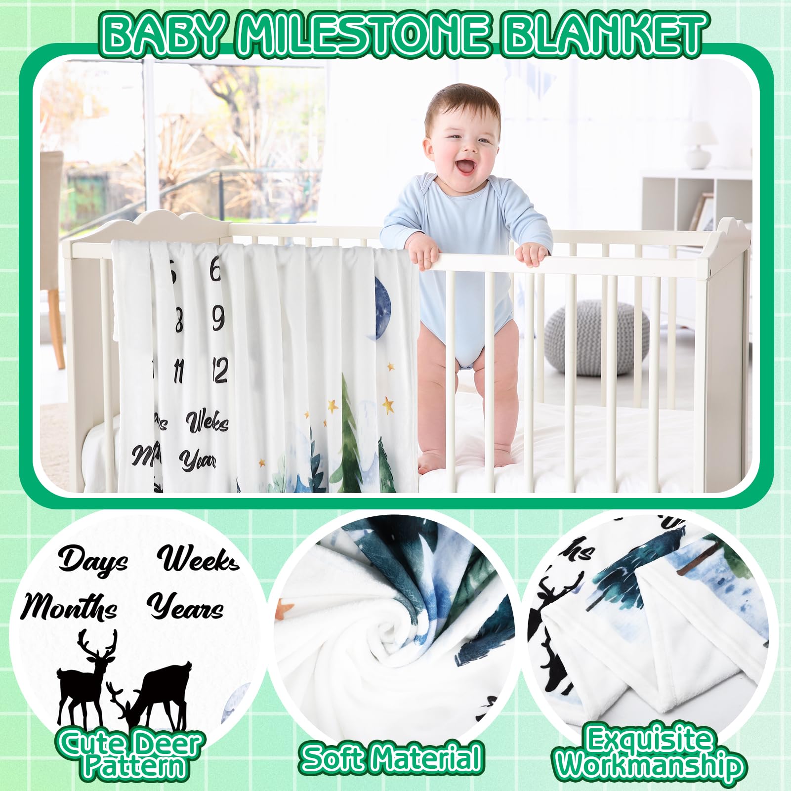 Guiqulai soft bibs complement milestone setups for gentle photo sessions.