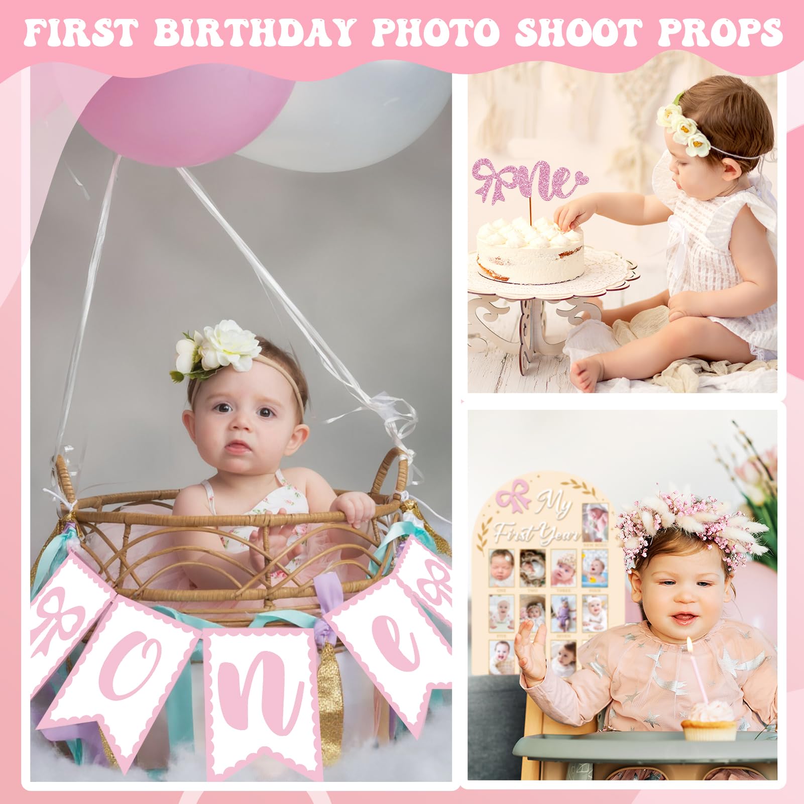 Guiqulai first year decor setup ideal for photos, banners, and milestone displays