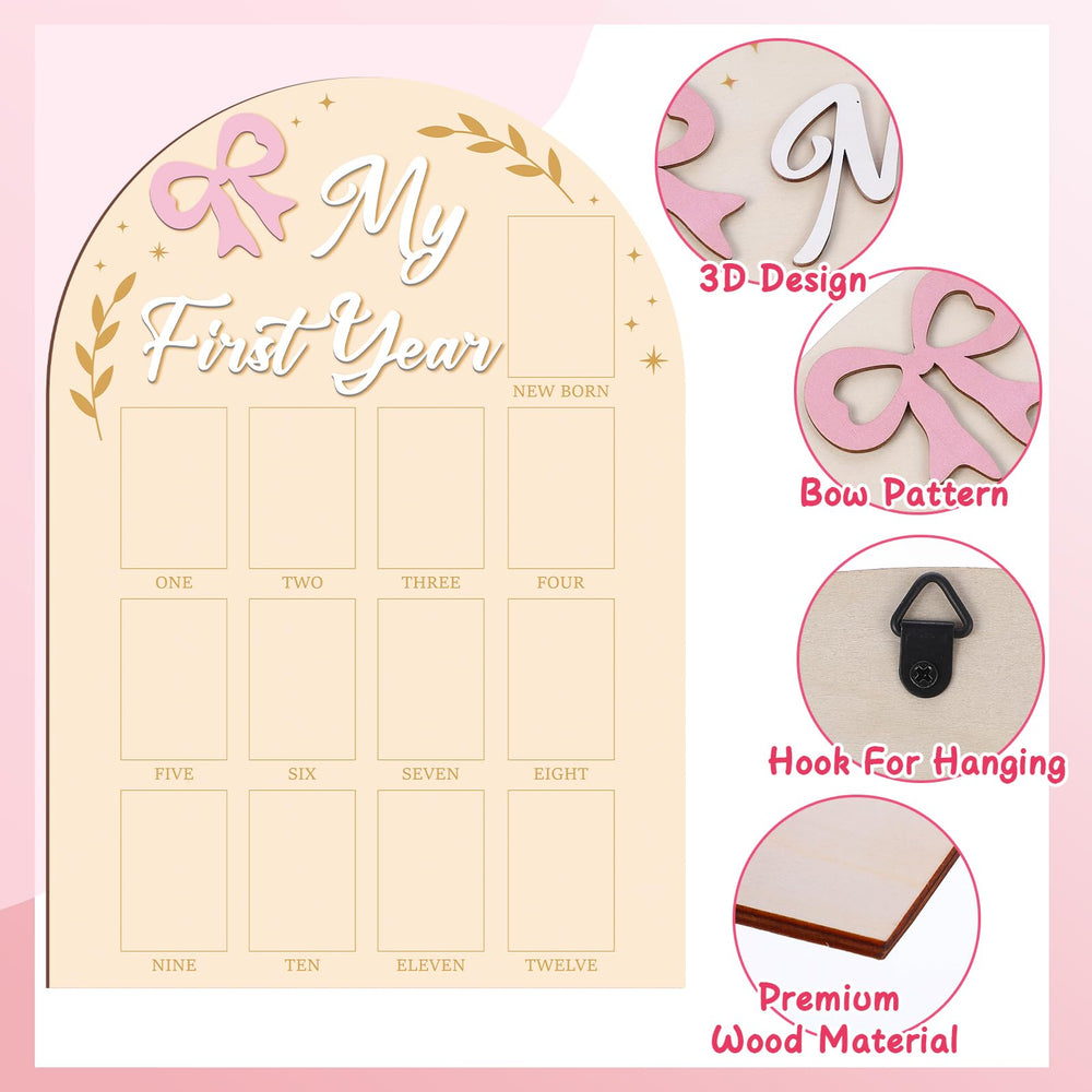 Guiqulai pink bow hairclip adds a charming accessory for milestone photos
