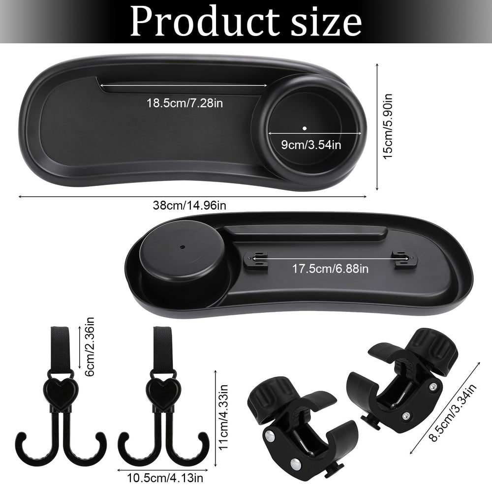 Guiqulai universal compatibility image shows fit across most stroller armrests.