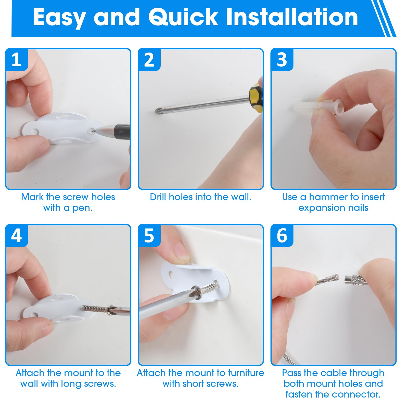 Guirnd furniture anchors kit used on bookshelves and dressers