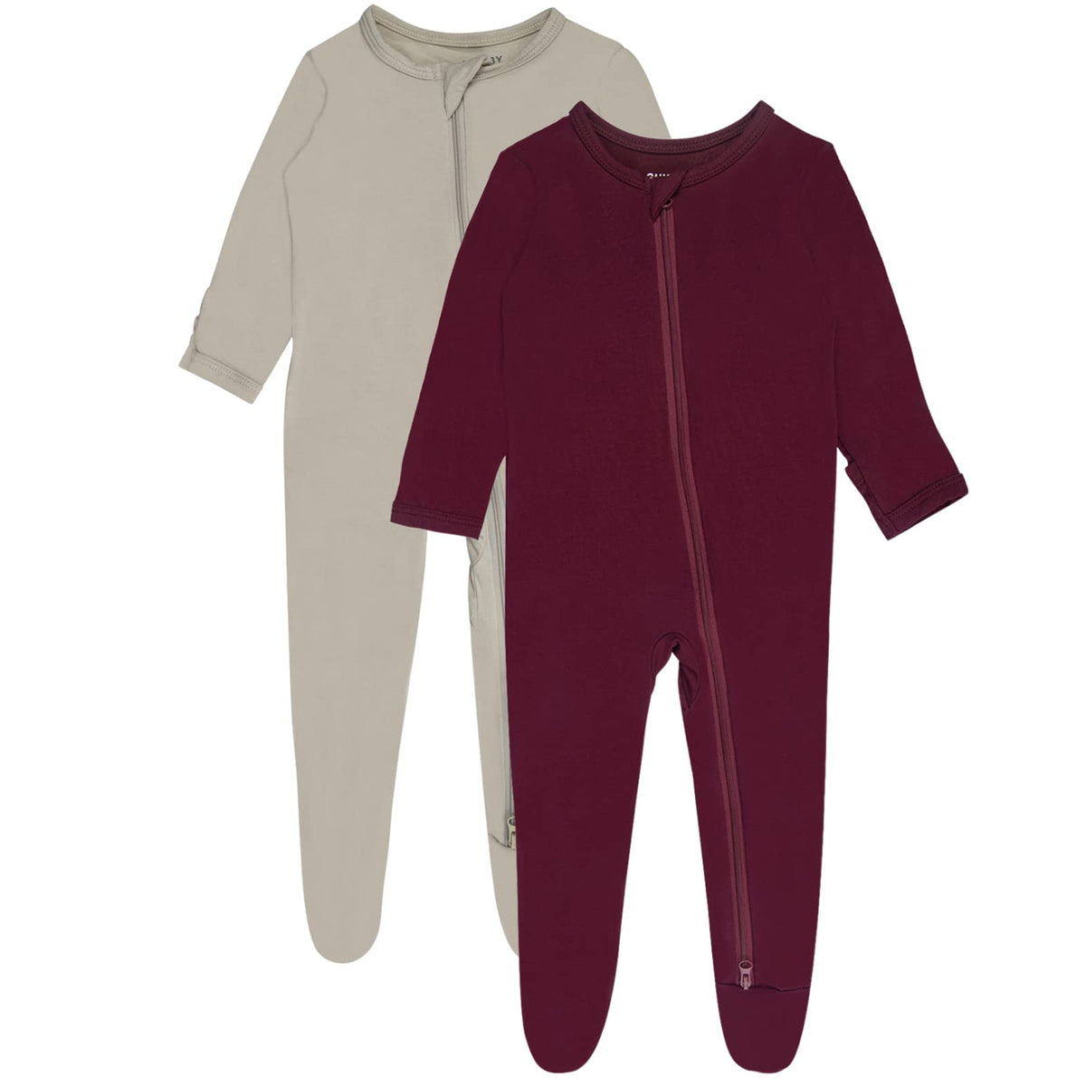GUISBY baby pajamas maroon-oatmeal with buttery-soft fabric gentle on delicate skin