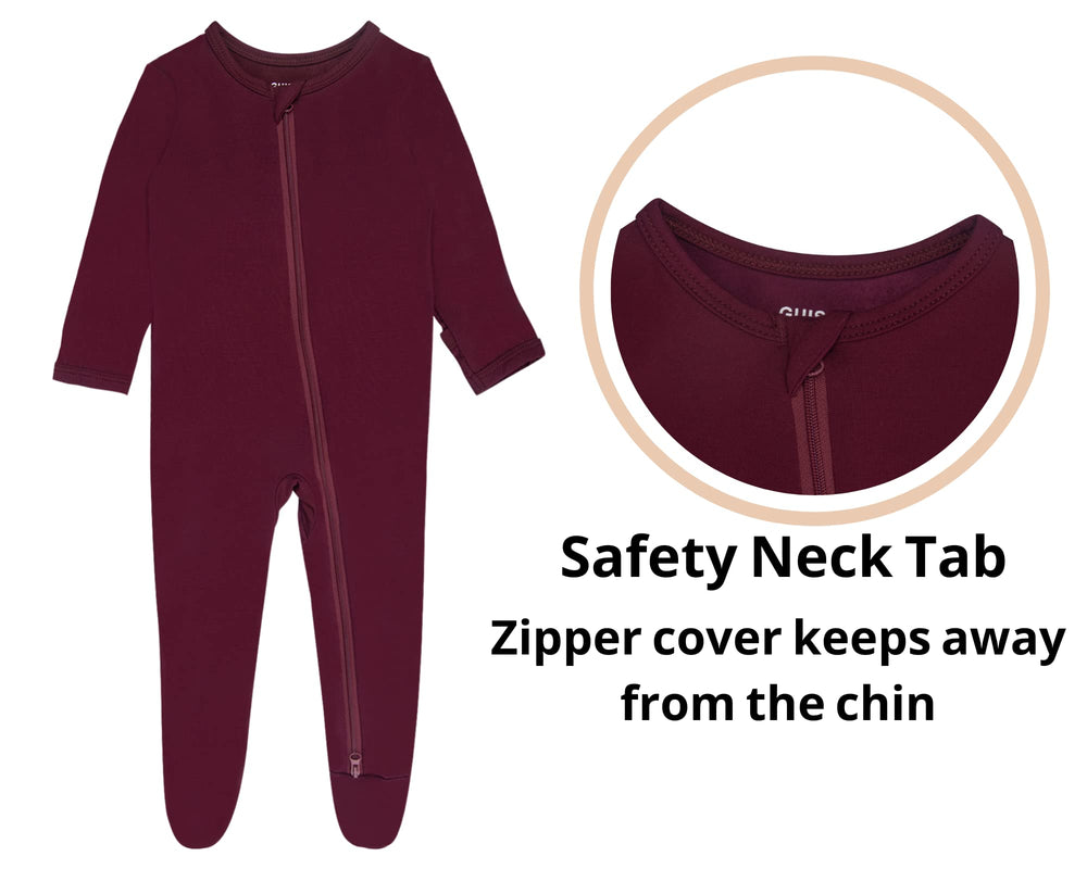 GUISBY pajama zip-tab design protects delicate skin during dressing