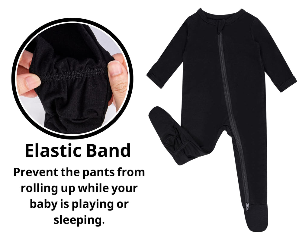 GUISBY rayon baby footed pajamas fold over mittens to prevent scratches.