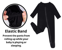 GUISBY rayon baby footed pajamas fold over mittens to prevent scratches.