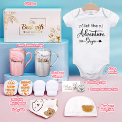 Guiseapue baby mittens and bibs with onesie for cuteness and protection.