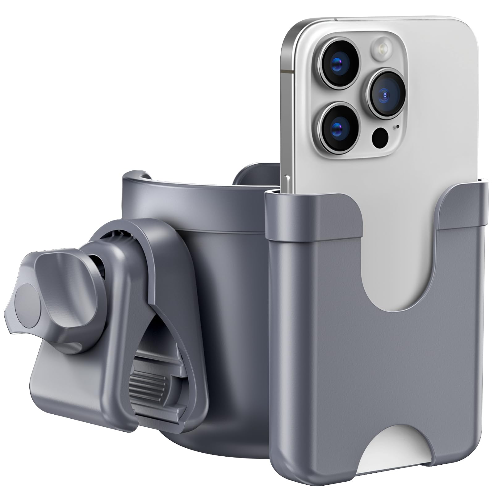 Guiseapue cup holder for walker with integrated phone holder keeps essentials at hand
