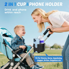 Guiseapue cup holder with phone holder for easy access on the go.