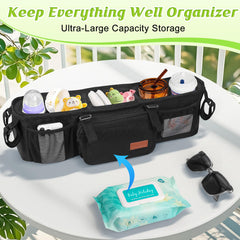 Guiseapue double-stroller organizer interior layout emphasizes six pockets for quick access