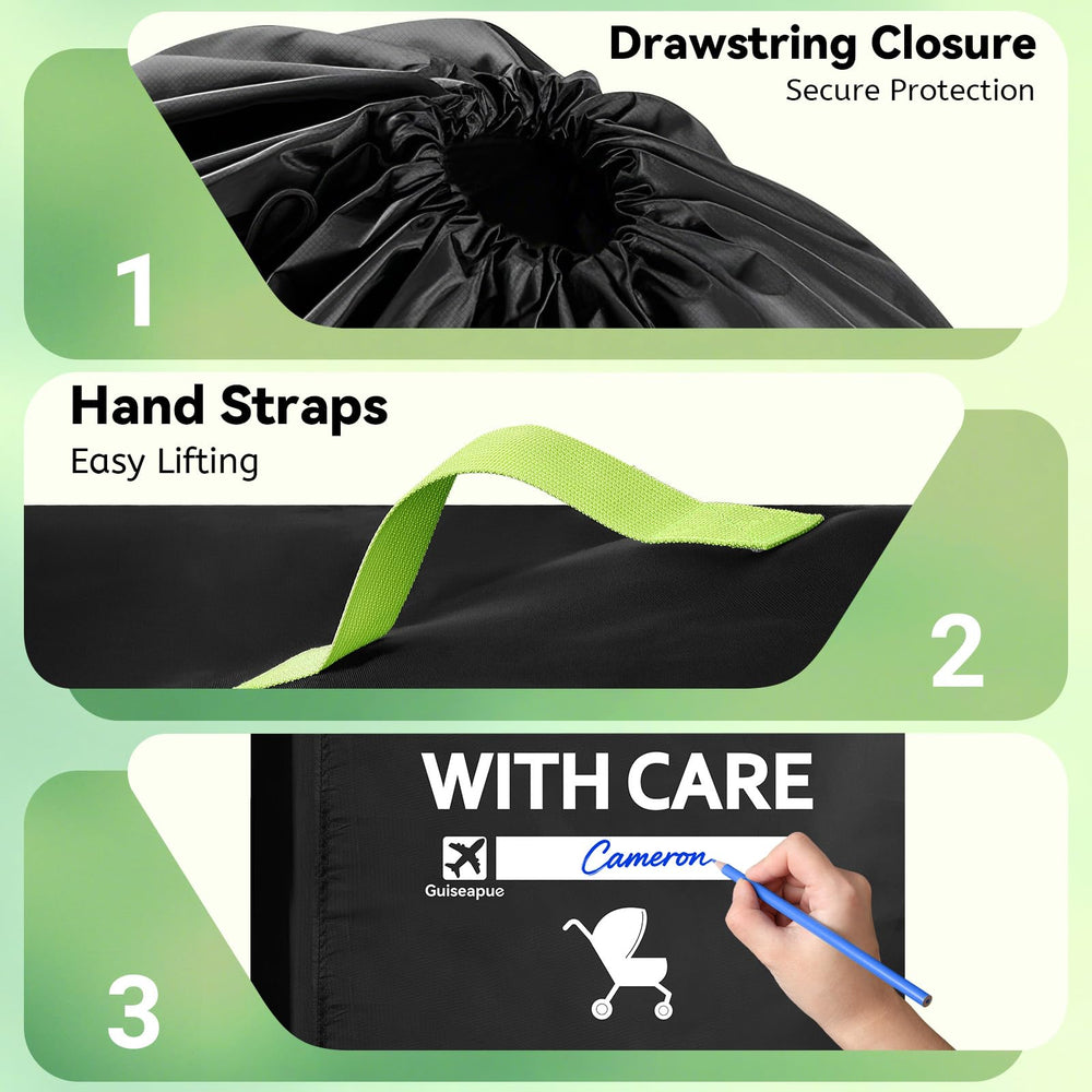Guiseapue umbrella stroller bag black-green design stands out on the tarmac
