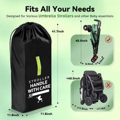 Guiseapue umbrella stroller bag with ID tag highlights quick identification at baggage claim