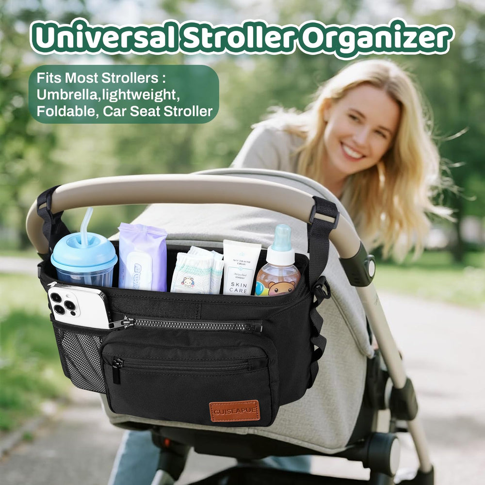 Guiseapue stroller organizer with detachable phone bag for quick access