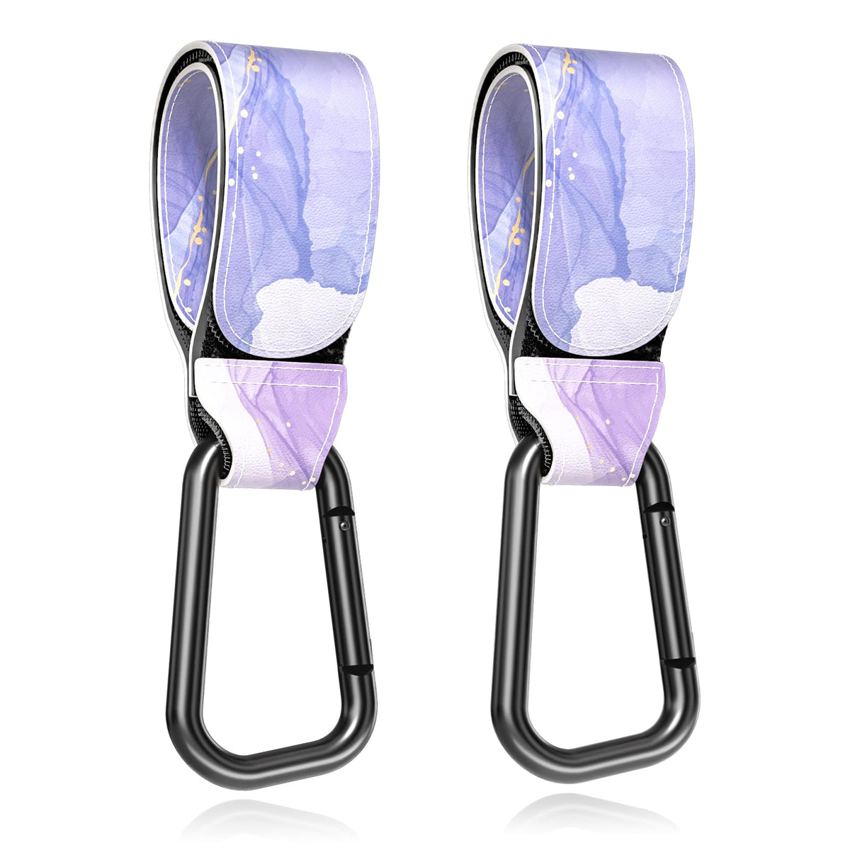 Gukeniu Dream Purple stroller hooks on a handle for hands-free organization.