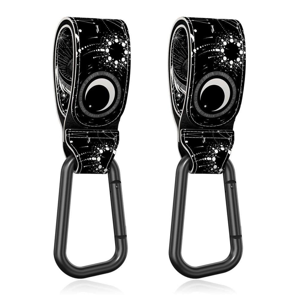 Gukeniu Starry Sky stroller hook with universal fit and Velcro strap for hands-free outings