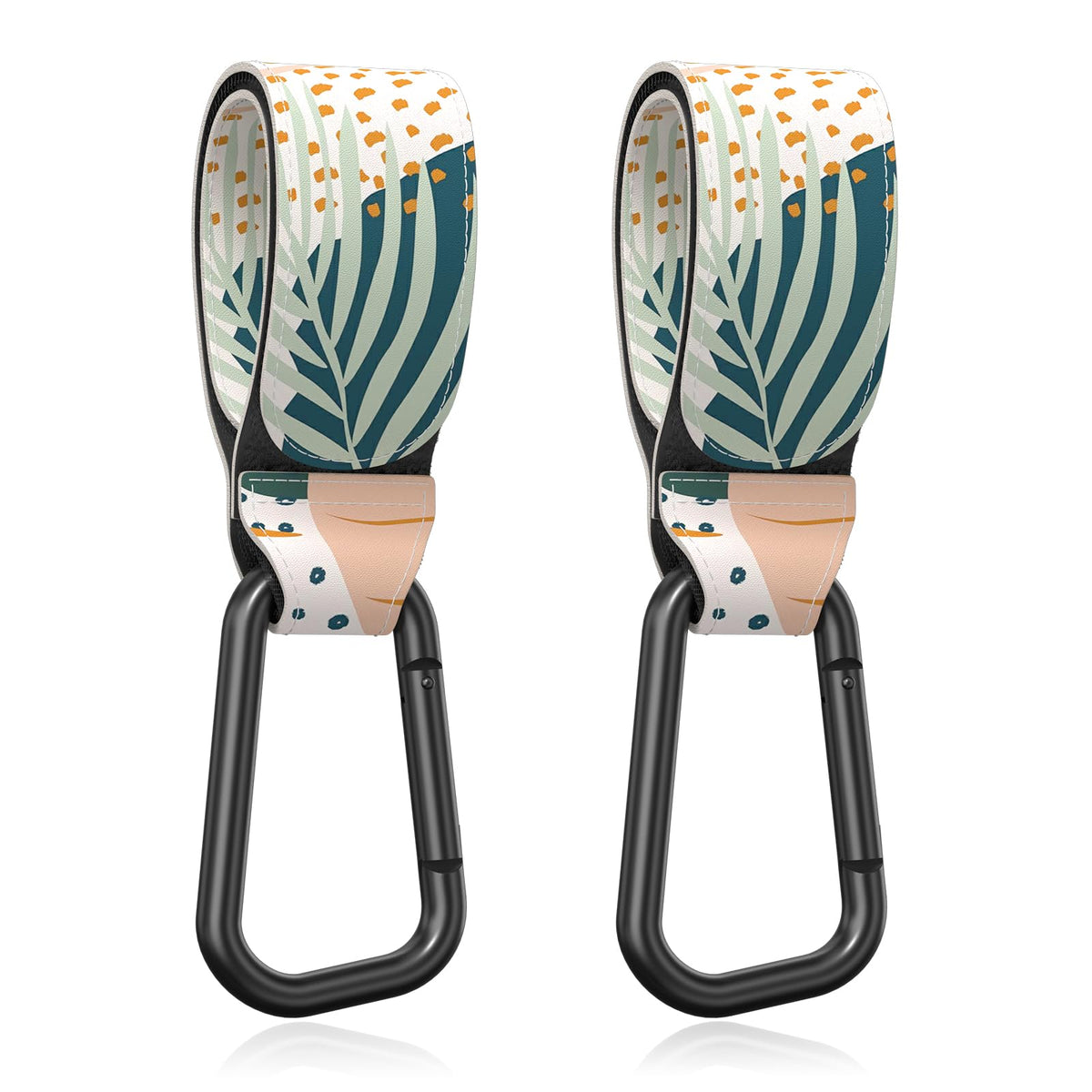 Gukeniu stroller hooks abstract leaf securely wrap around any stroller handle for holding bags.