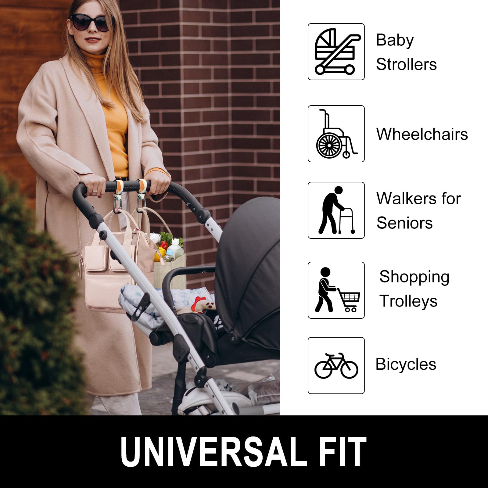 Gukeniu Boho Leaf design gift-pack highlights stylish stroller hooks