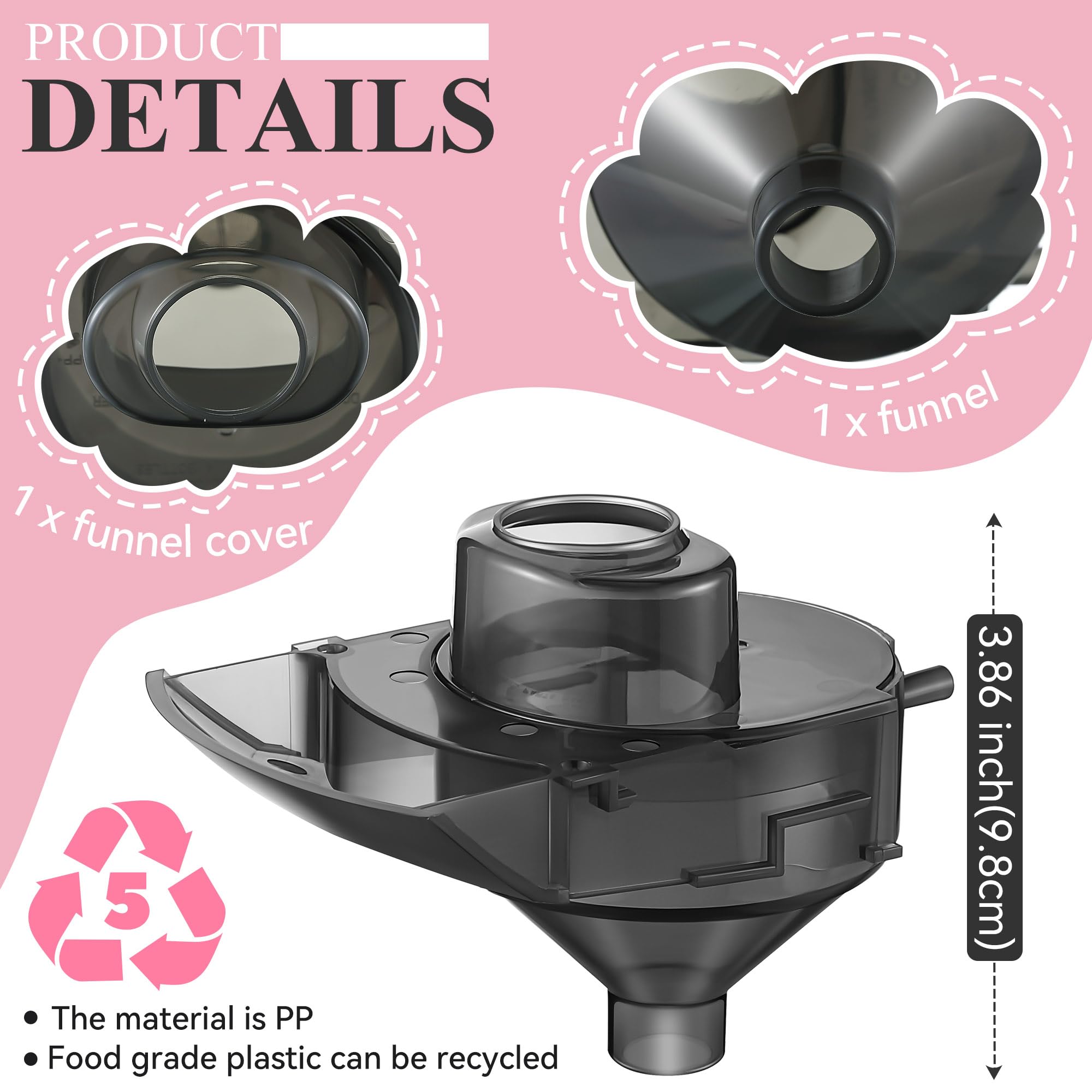 Gulfmew PP food-grade material ensures safe, durable funnel