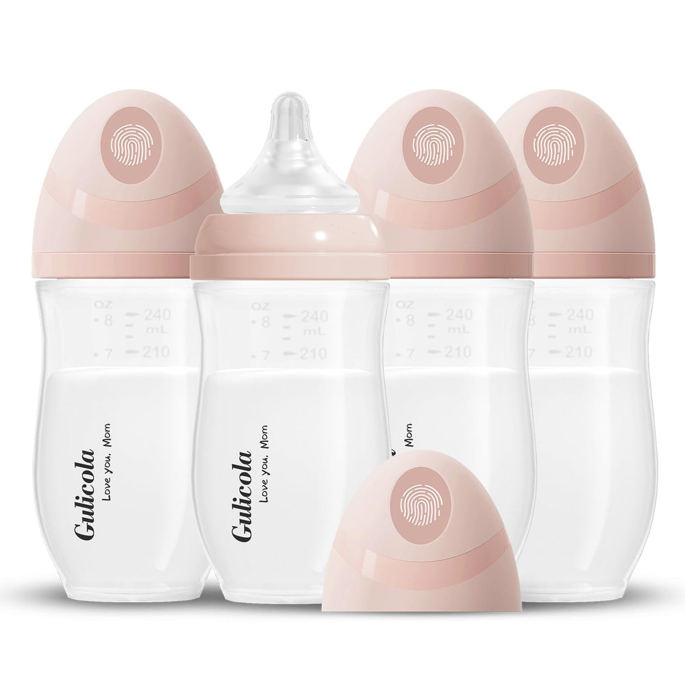 Gulicola wide-neck pink bottle for easy filling and cleaning.