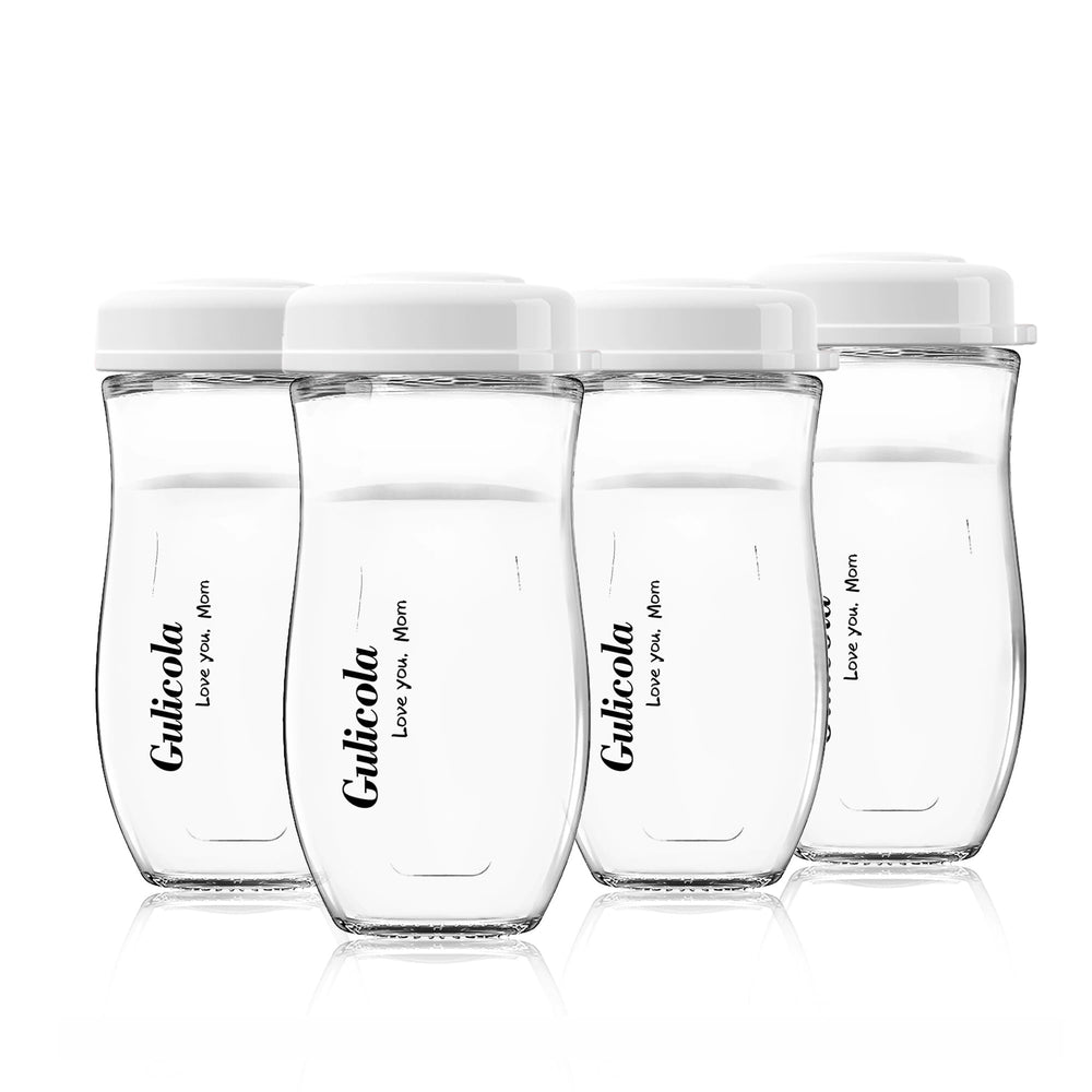 Gulicola 8oz glass bottle with wide neck for easy pouring.